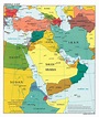 Large political map of the Middle East with major cities and capitals ...
