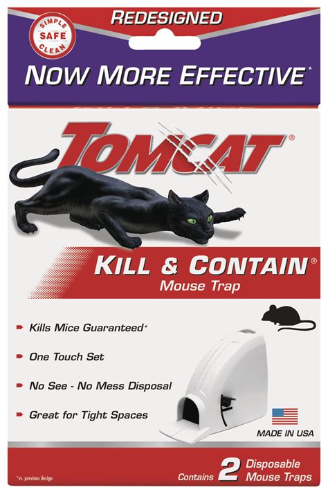 Tomcat Kill And Contain Mouse Trap 2 Traps With Easy View Indicator