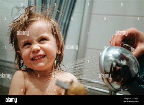 Happy Girl Having Shower Stock Photo Alamy