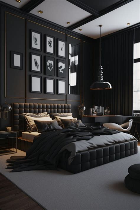 Dark And Cozy Bedroom In 2023 Black Bedroom Design Black Walls Bedroom