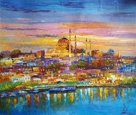 Sunset Holy Hagia Sophia Grand Mosque Istanbul Turkey Koking Fort Z Home Decor Holiday