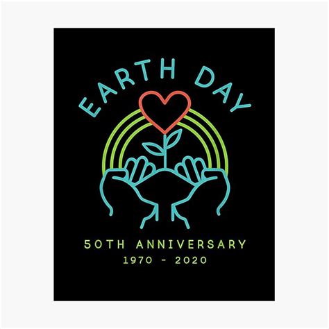Earth Day 2020 50th Anniversary Hands Heart Ecology Symbol