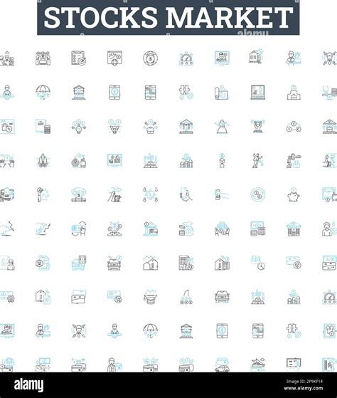 Stocks Market Vector Line Icons Set Stocks Market Investing Shares