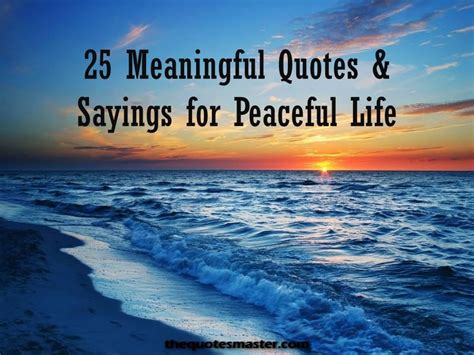 What does for life expression mean? 25 Meaningful Quotes & Sayings for Peaceful Life