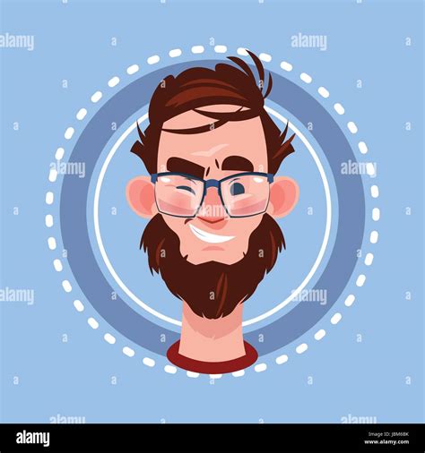 Profile Icon Male Emotion Avatar Man Cartoon Portrait Happy Smiling