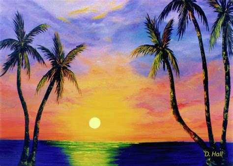 Hawaiian Sunset Painting At Paintingvalley Com Explore Collection Of