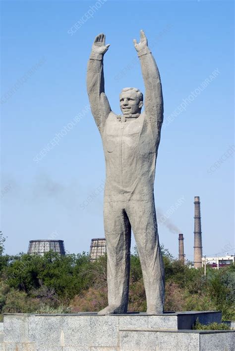 Full video of unveiling of the monument to yuri gagarin in london on 14 july 2011, speakers are martin davidson of the british council, elena gagarina and. Yuri Gagarin statue in a park in Baikonur - Stock Image ...