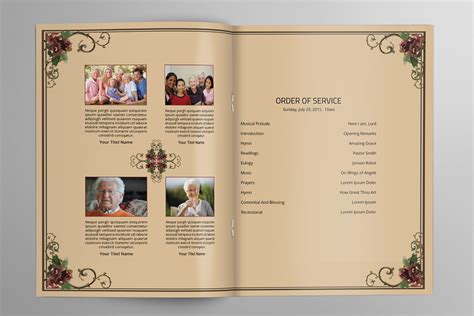8 Page Funeral Booklet Template V510 Creative Brochure Templates