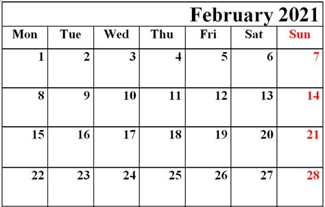 Printable February 2021 Calendar Excel With Notes One Platform For