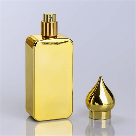 50ml Uv Gold Color Glass Spray Arabian Perfume Bottle High Quality