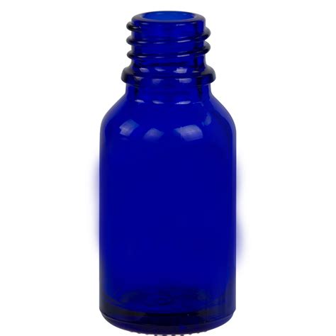 15ml12 Oz Cobalt Blue Glass Boston Round Bottle With 18mm Neck Cap