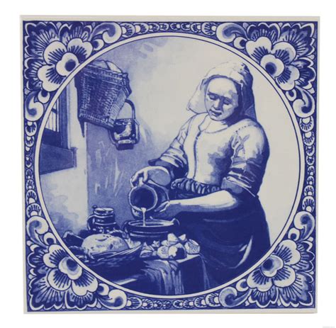 Delfts Blauwe Tegel Het Melkmeisje Vermeer 15 Cm Делфт Синяя