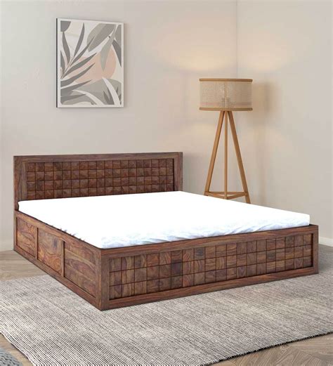 Buy Dreamer Sheesham Wood Queen Size Bed In Teak Finish With Drawer Storage At 42 Off By