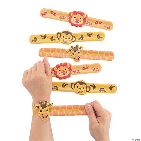 Zoo Animal Slap Bracelets 12 Pc Oriental Trading