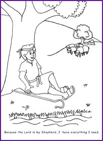 Free psalm 23:1 printable coloring page. David, Psalm 23 printable colouring page | Sunday school ...