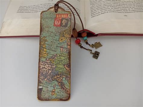 Cute Retro Style Maps Travel Wood Bookmark Pin Up Girl Etsy