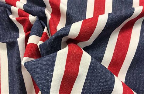 Blue Red And White Striped Fabric The Stripes Company Uk