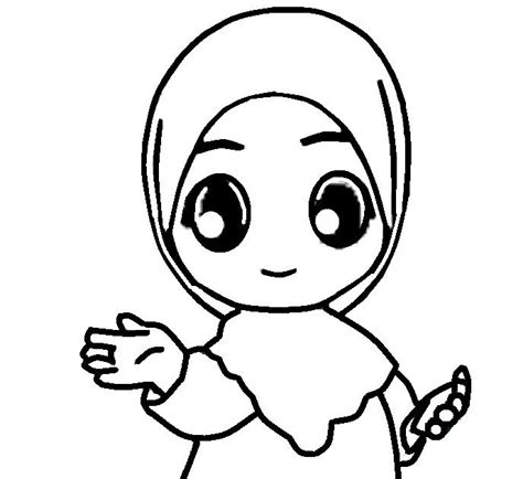 Kartun Wanita Muslimah Hitam Putih 444x444 Download Hd Koleksi