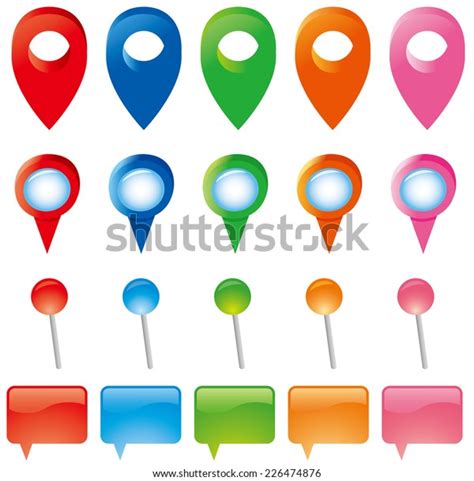 Map Pins Markers Set Stock Vector Royalty Free 226474876 Shutterstock