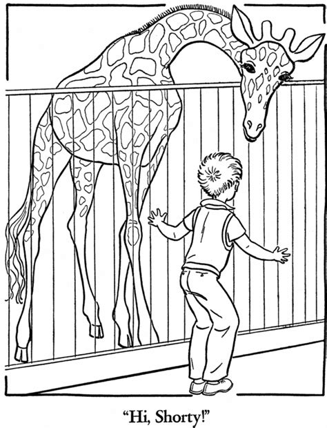 Zoo Animal Coloring Pages Zoo Giraffe Exhibit Coloring Page And Kids