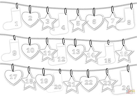 Advent Calendar Coloring Page Free Printable Coloring Pages