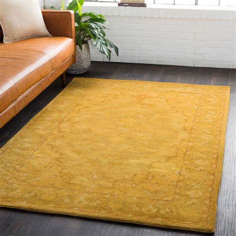 Middleton Updated Traditional Mustard Tan Area Rug Traditional