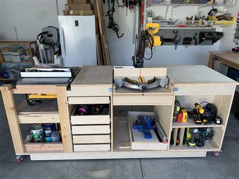 Combo Flip Top Miter Table Saw Workbench Woodworking