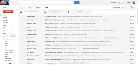 Fake Gmail Inbox New York Knicks Memes
