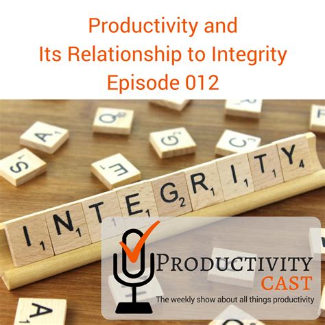 012 Productivity and Its Relationship to Integrity - ProductivityCast ...
