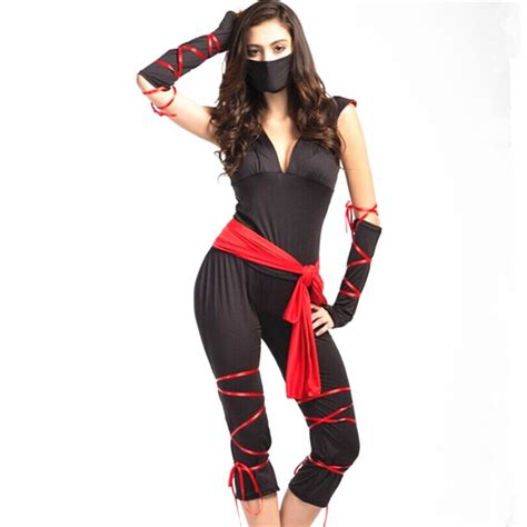 Psferz1689 Ninja Masked Warrior Women Sets Black Costumes Exotic