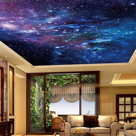 Custom Wallcovering Ceiling Mural Cosmic Stars Wallpaper Bvm Home