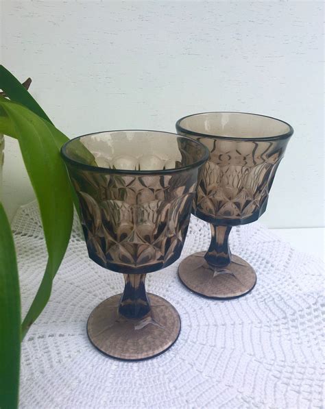 Brown Water Goblets Perspective Noritake Vintage Brown Etsy Vintage Wine Vintage Wine