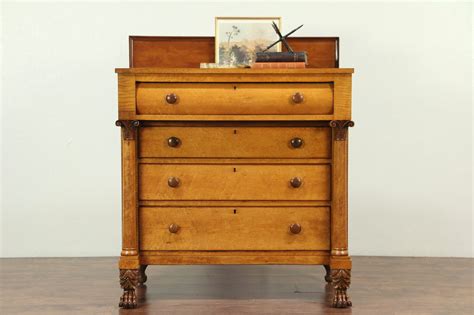 Sold Empire Antique Cherry Curly And Birdseye Maple Chest Or Dresser