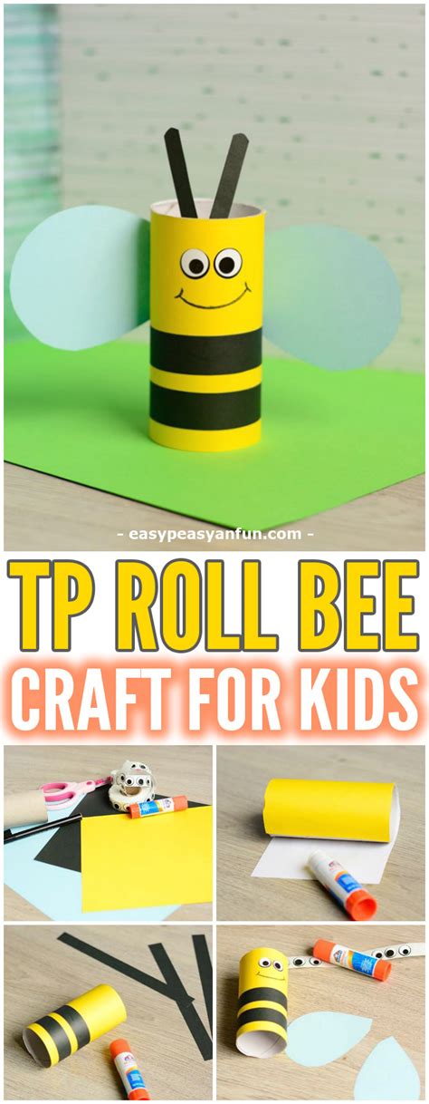 Toilet Paper Roll Bee Craft For Kids Easy Peasy And Fun