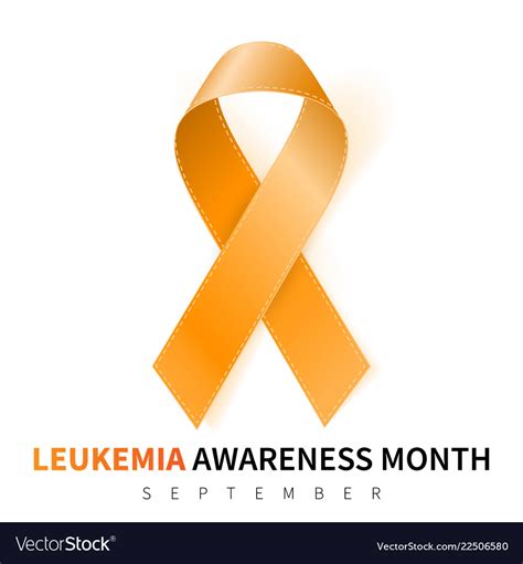 Leukemia Awareness Month Realistic Orange Ribbon Vector Image
