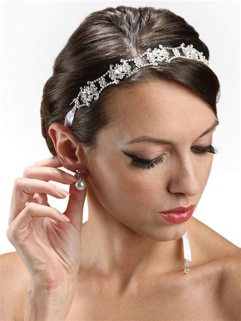 Mariell Silver Crystal Rhinestone Headband Wedding Bridal
