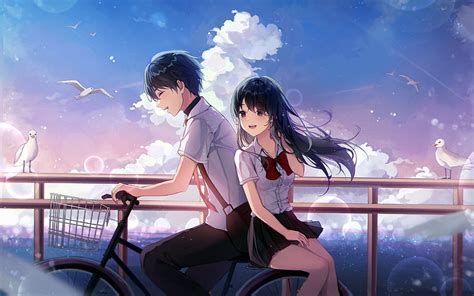 1920x1080px 1080p Free Download Couple Riding Bicycle Couple Sky