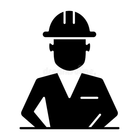 Construction Worker In Helmet Solid Icon Builder Avatar Vector