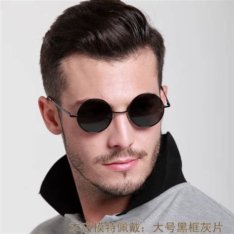 Men Polarized Sunglasses Authentic Retro Sunglasses Round Prince Edward Mirror Small Round