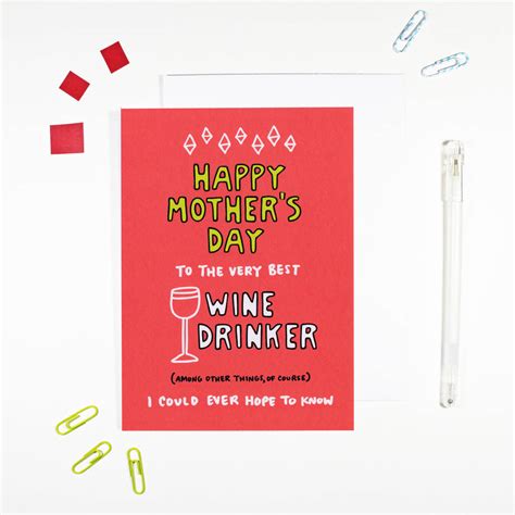 Happy Mother S Day Wine Drinker Card By Angela Chick