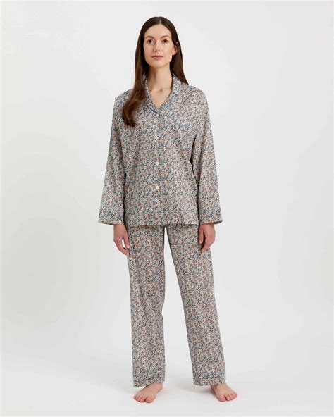Womens Fine Cotton Pyjamas Made With Liberty Fabric Strawberry Tree