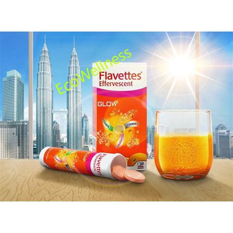 Flavettes effervescent glow 30s gluthathione + vitamin c,price: FLAVETTES GLOW EFFERVESCENT 2X15S (EXP: 04/2021) | Shopee ...