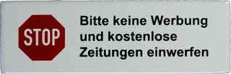 Preis ab 2,00 euro (16.06.2021). Emailleschild Bitte keine Werbung und Zeitung einwerfen ...