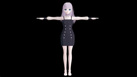 3d Model Anime Girl Vr Ar Low Poly Cgtrader