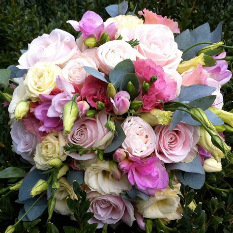 Send Flowers In London Pink Freesia And Rose Bouquet Amanda Austin