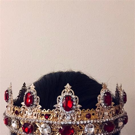 Red Queen Crown Custom Crown Red Tudor Crown Womens Crown Etsy