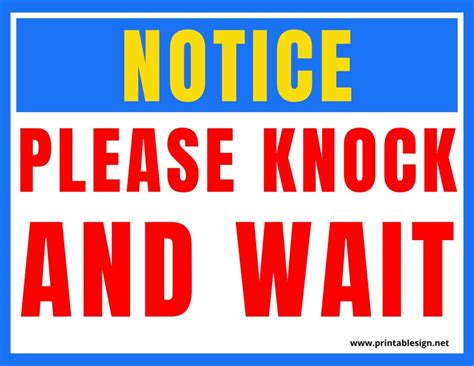 Please Knock And Wait Sign Free Download