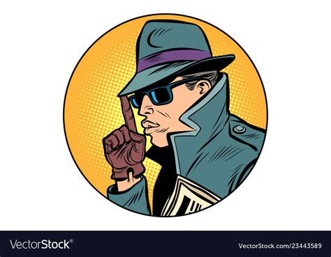 Spy Secret Agent Finger Gun Gesture Royalty Free Vector