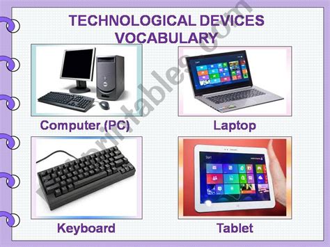 Esl English Powerpoints Technological Devices Vocabulary