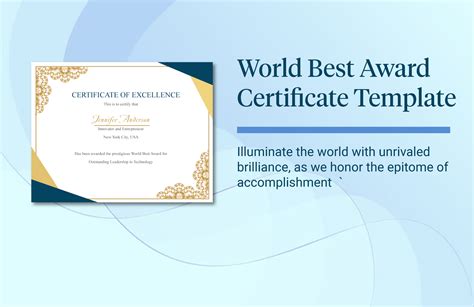 World Best Award Certificate Templates Printable Templates